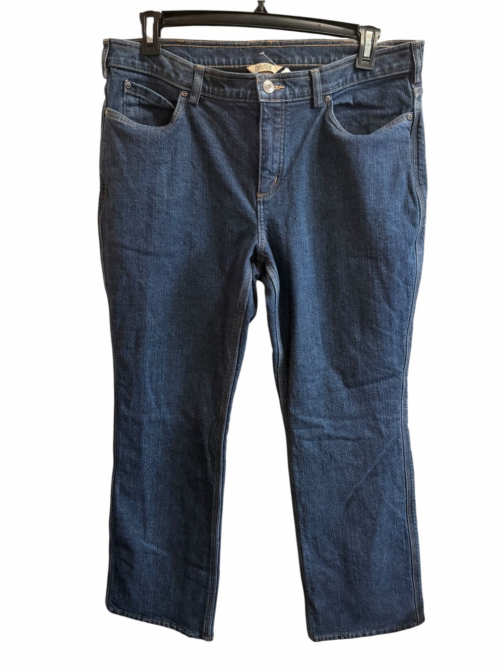 Duluth Trading Co Fleece Dark Blue Straight-Leg Women's Jeans size 14 NWOT - Picture 2 of 5